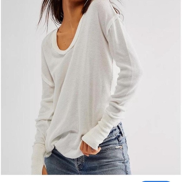 Free People We The Free Colby Thermal In Ivory - Picture 1 of 5